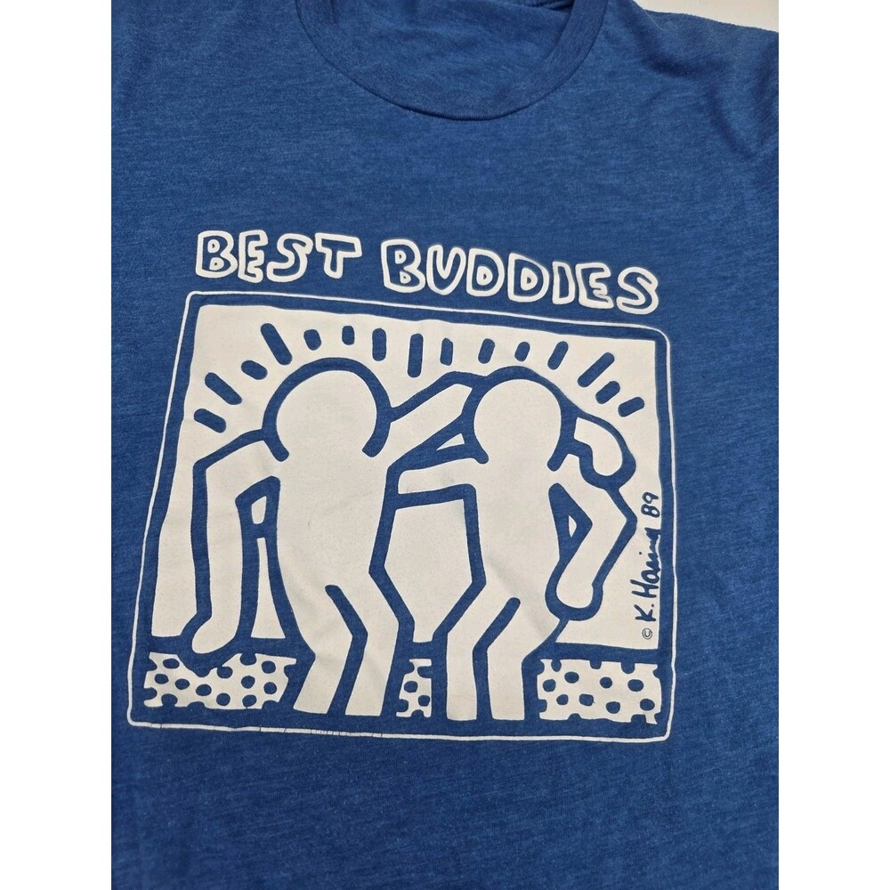 Keith Haring Best Buddies Blue Shirt Size Medium